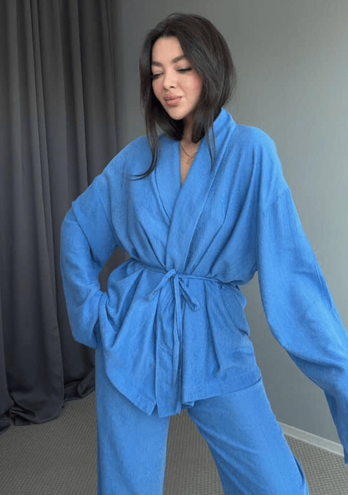 Blue Belted Suit