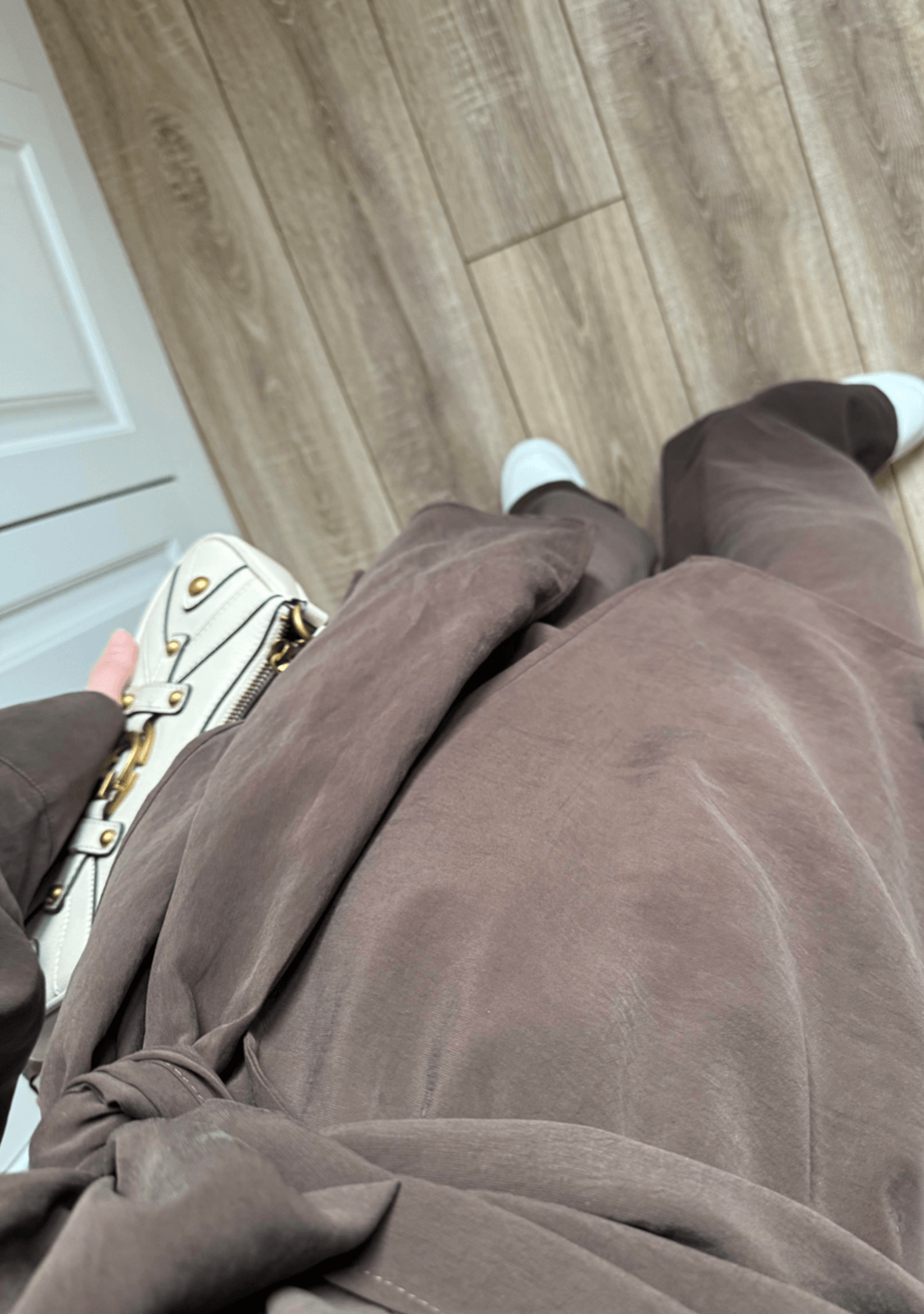 Cupro Belted Suit (Brown)