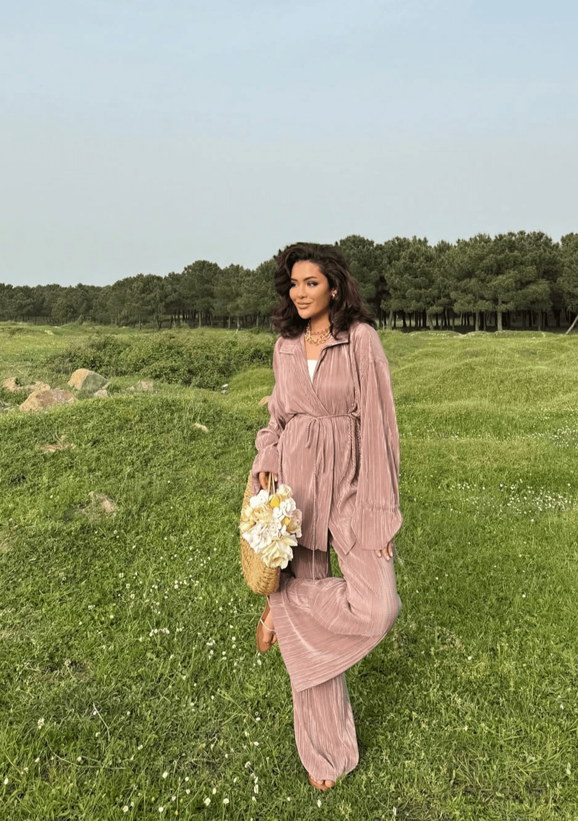 Summer Best Seller Pleated Suit- Nude