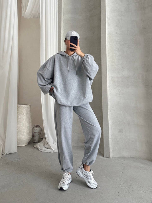 Basic Hoodie Suit / Light Gray
