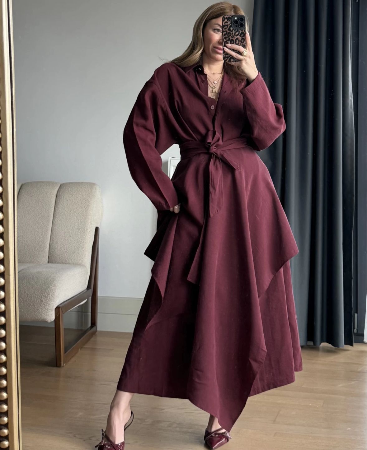 Tie Waist Shirt Dress