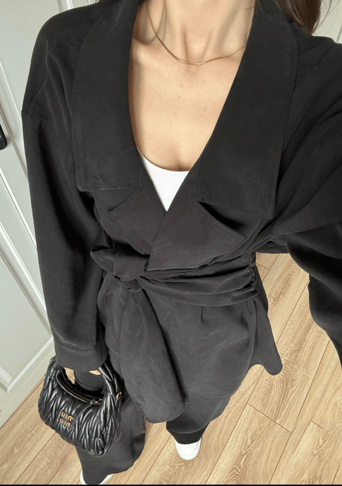 Cupro Belted Suit (Black)