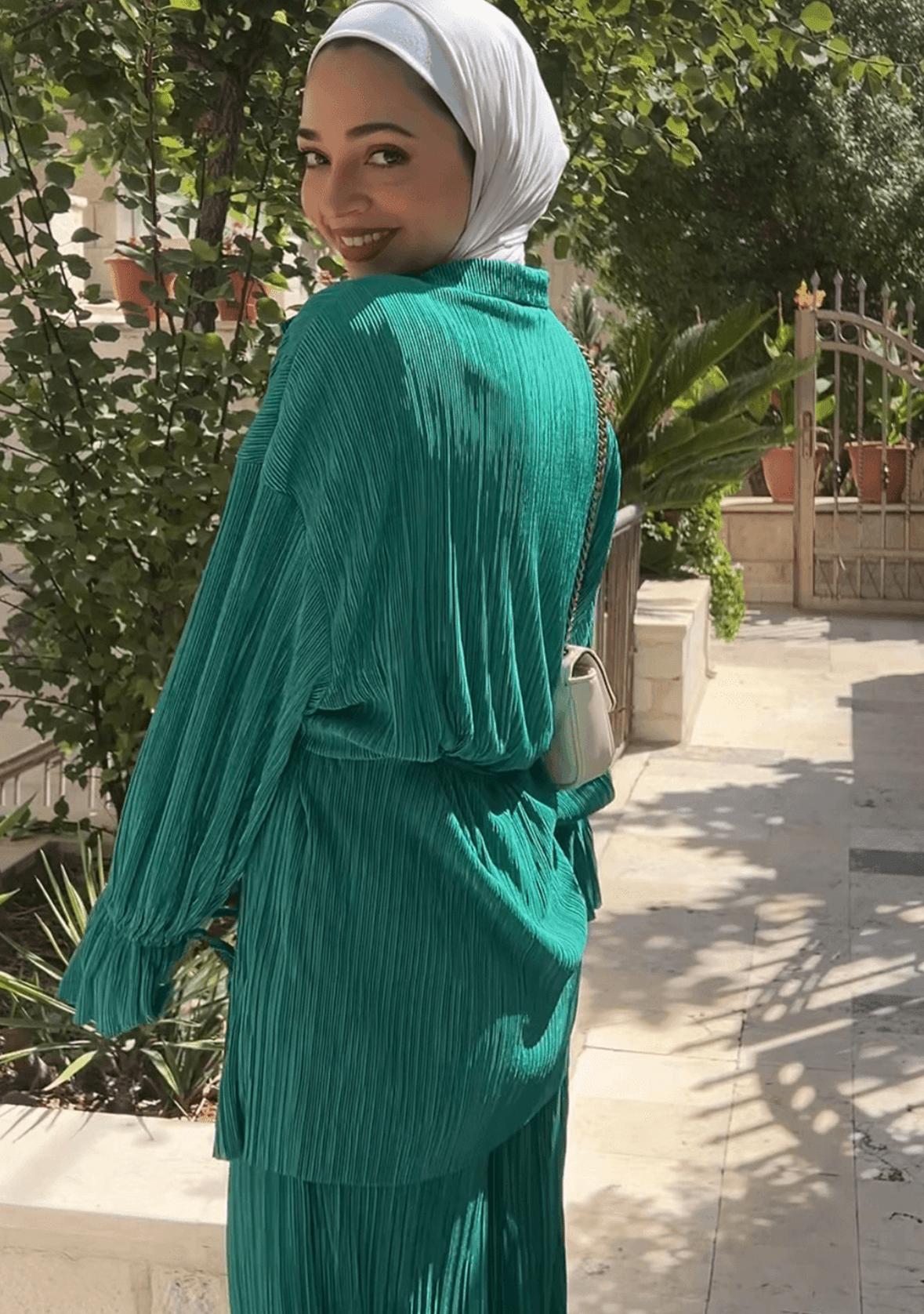 Summer Best Seller Pleated Suit- Green