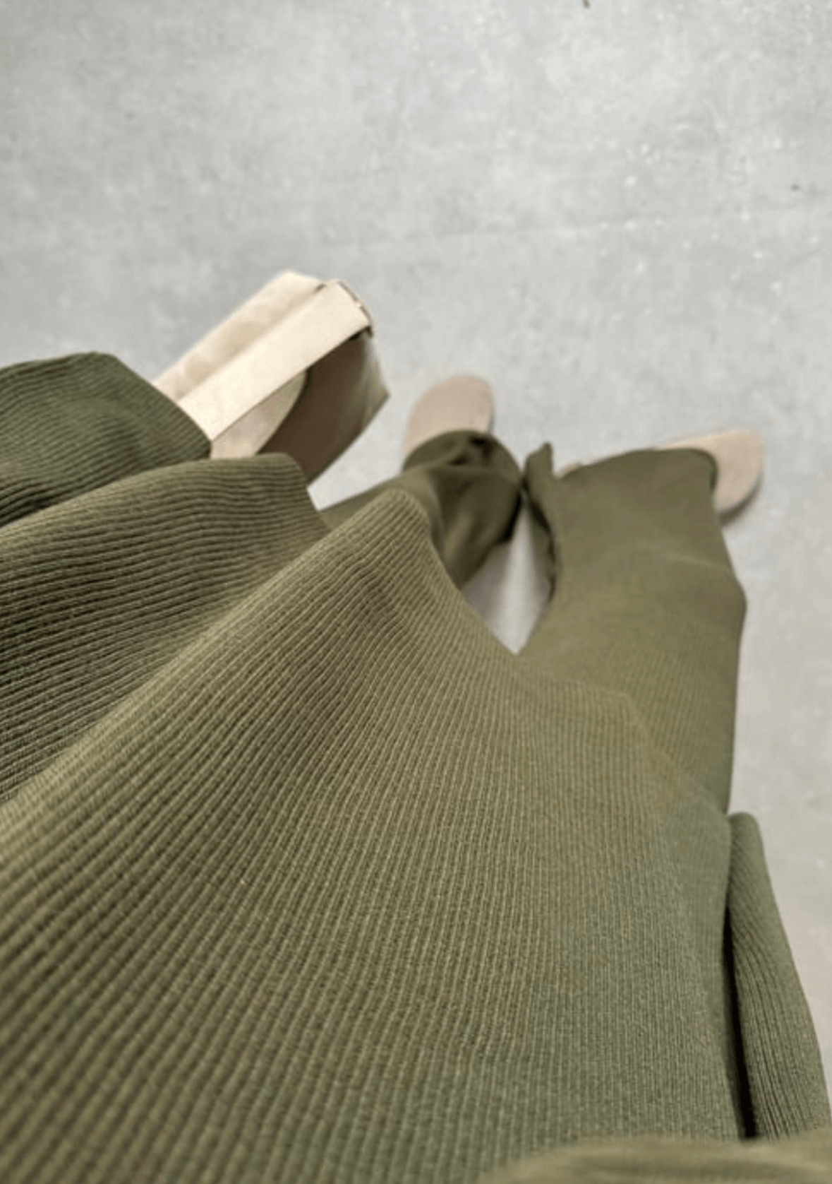 Oversized Zippered Knitwear Set - Olive