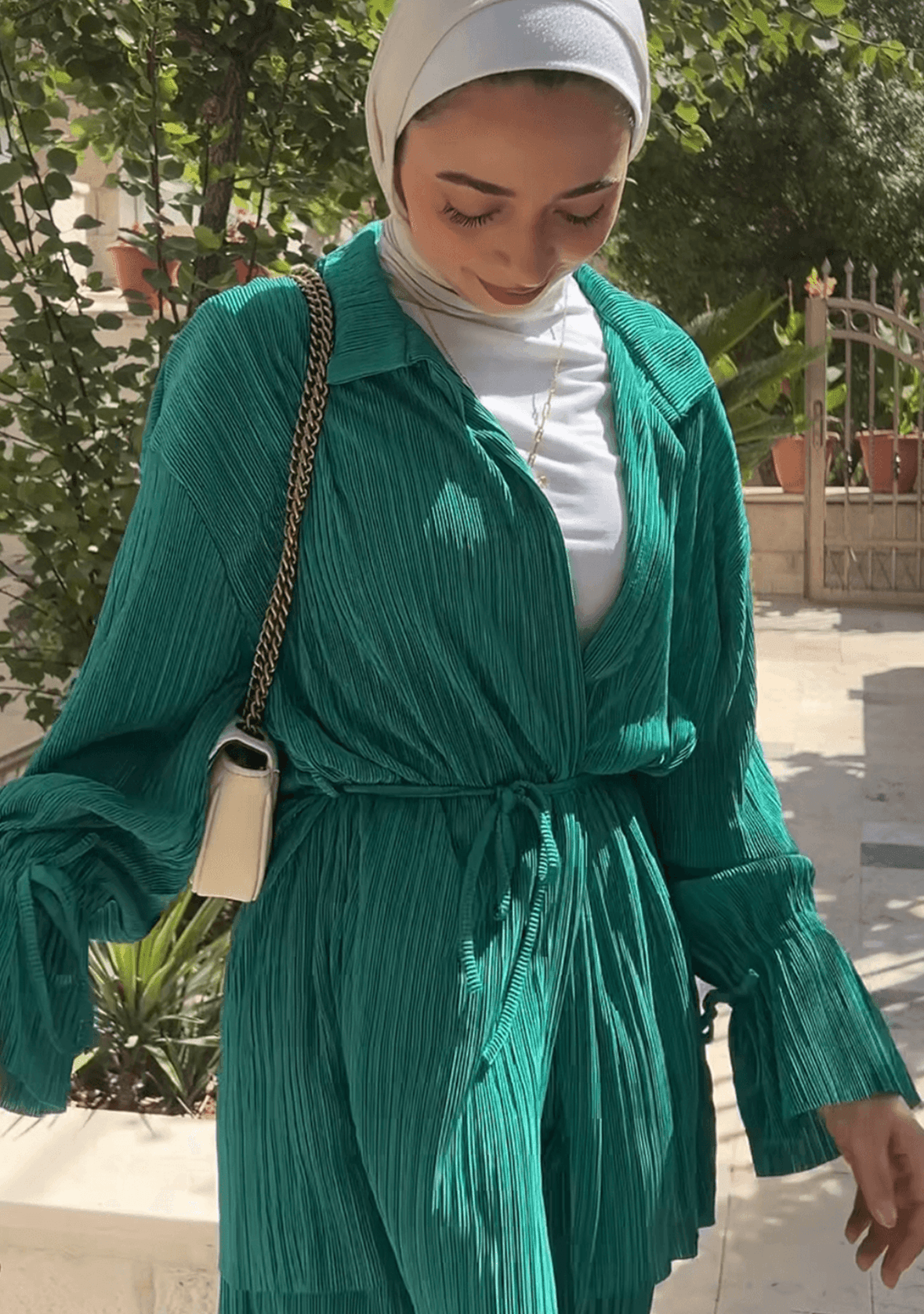 Summer Best Seller Pleated Suit- Green